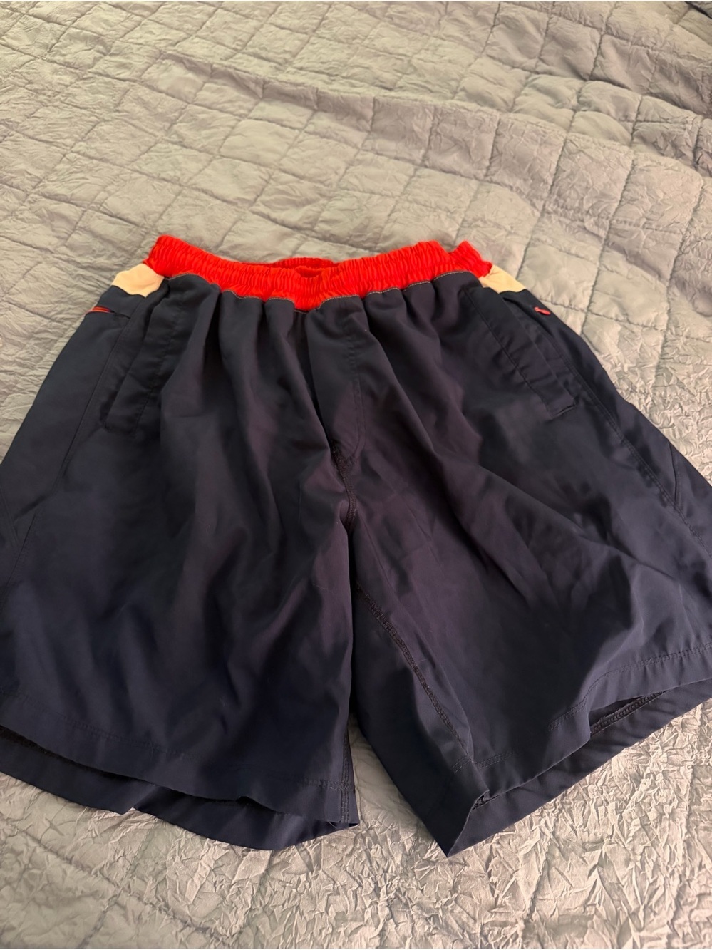 Freeballers lined gym shorts red white and blue men’s XL